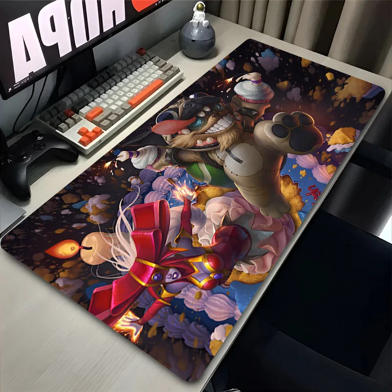 

League of Legends Ziggs Gaming Mouse Pad Large Anti Slip Cartoon Table Mat Laptop PC Gamer Cabinet Keyboard Pad Gaming XL Carpet
