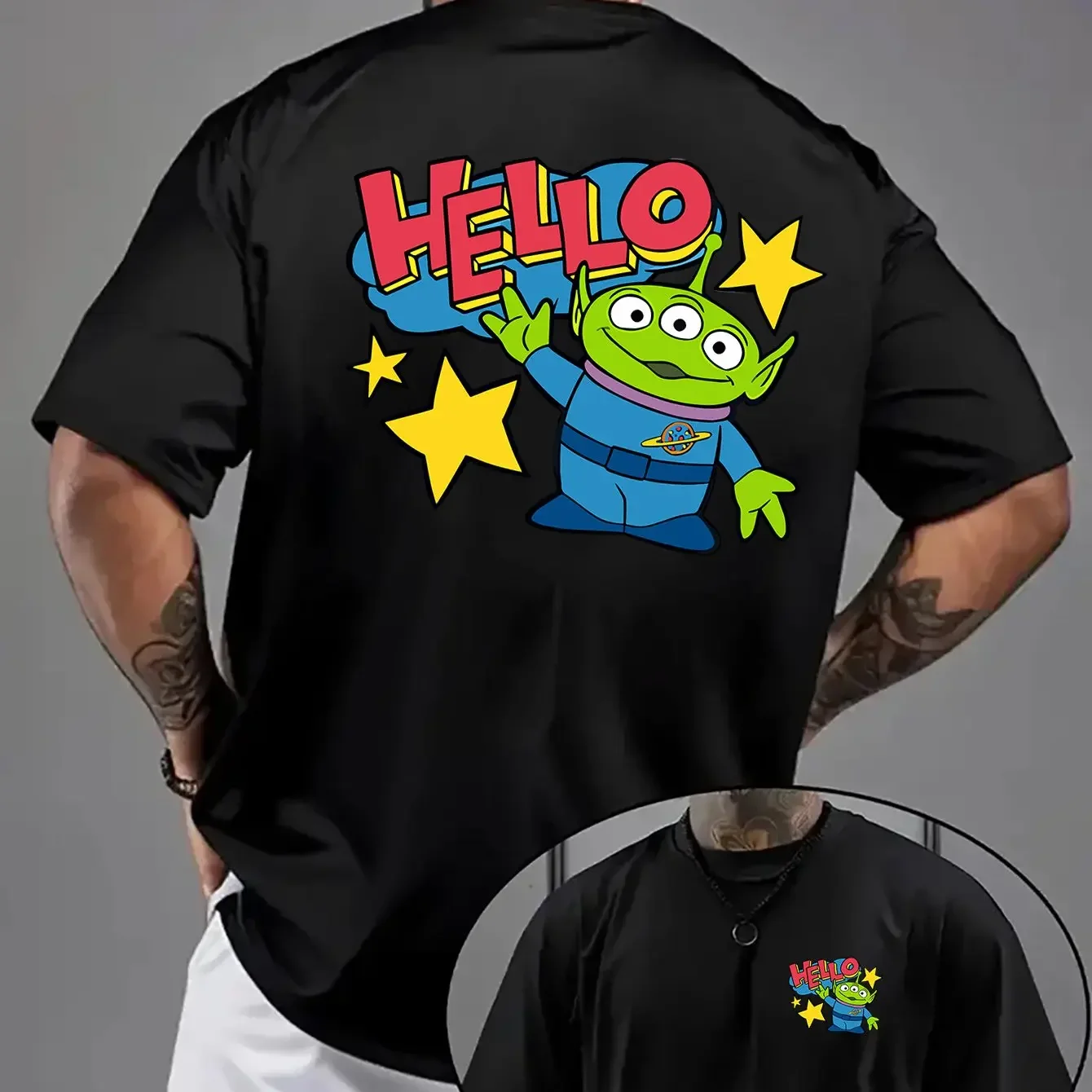 T-shirt Alien Toy Story "HELLO" Noir | Style Fun & Cartoon