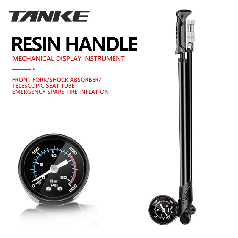 Pompe Vélo Haute Pression 300 Psi Avec Manomètre - Pour Fourches, Amortisseurs, Pneus Scooter