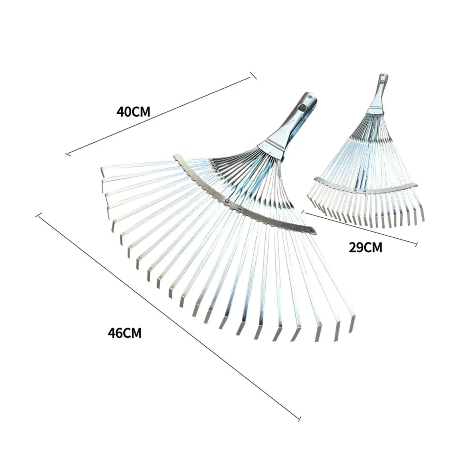 Farming Rake Garden Leaf Rake Telescopic Metal Rake 29-46cm Expandable Adjustable Leaf Rake Lawn Rake for RV Camping