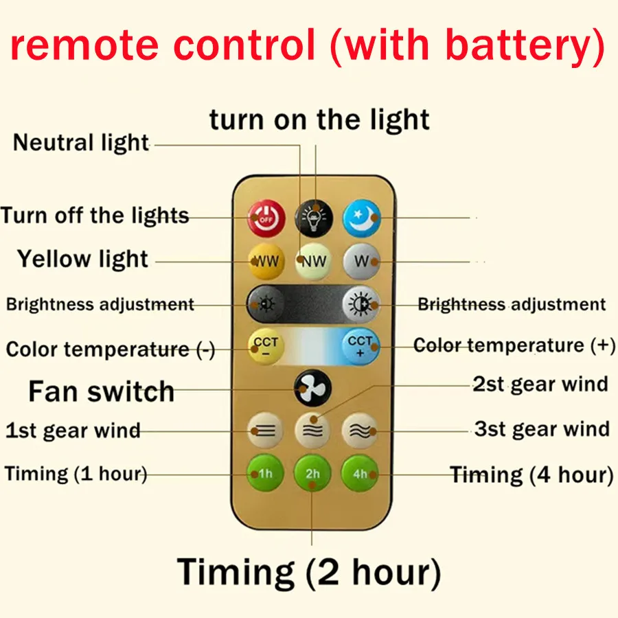 Ceiling Fan with Lighting Lamp E27 Converter Base with Remote Control for Bedroom Living Home Silent 3 Speeds AC 85V-265V 30W