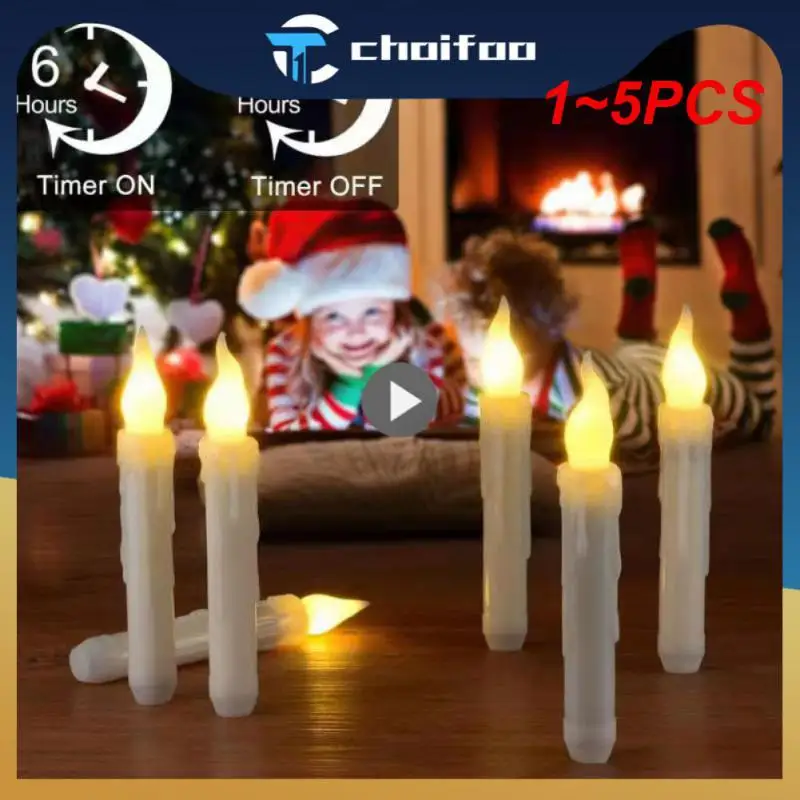 

1~5PCS Flameless Candles Battery Powered Taper Candles LED Tea Lights Votive Candle Floating Candle for Xmas Party Decor