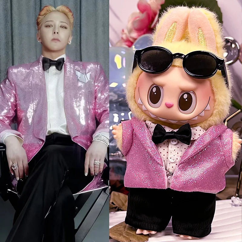 For 17cm Labubu Clothing Korean Idol GD Same Collection Set 3.0 Labubu Clothes Outfit Headscarf Glasses Bag DIY Doll Accessories 6