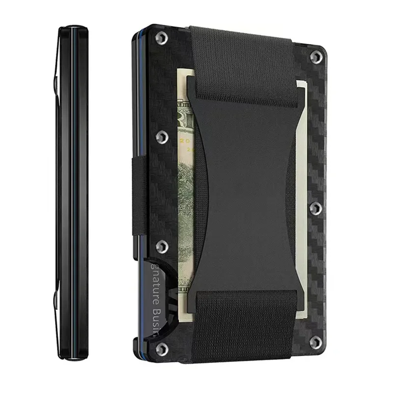 New Metal Card Pack Carbon Fiber Wallet for Men Fashion Wallet RFID Anti-theft Brush Blocking Technology carbon fiber wallet