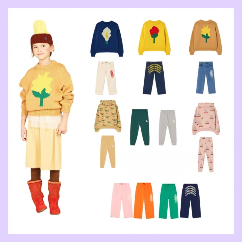 

Children's Set 2023TAO Autumn/Winter Children's Fleece Hoodie Jeans Boys & Girls Sweater Pants Set