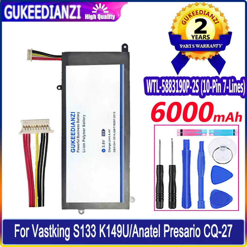 

GUKEEDIANZI Battery WTL-5883190P-2S NV-357095-2S 6000mAh For Vastking S133 K149U For Axioo MyBook Pro P421 Anatel Presario CQ-27