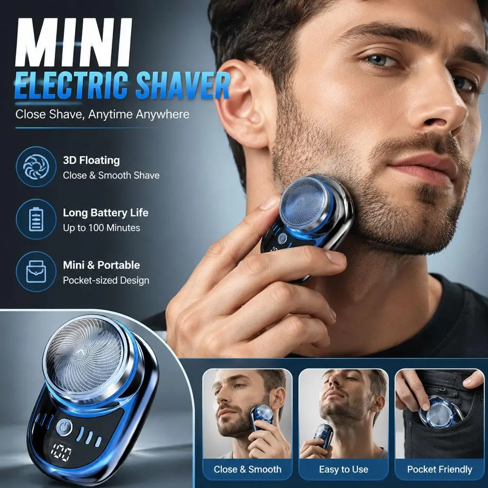 Portable Electric Travel Shaver Rechargeable Cordless Face Trimmer_voghion.com