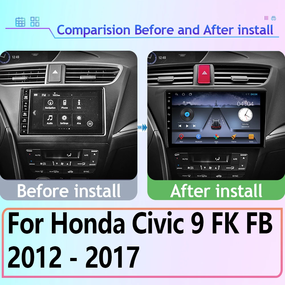 Android Auto High-performance CPU For Honda Civic 9 FK FB 2012-Car Radio Stereo Multimedia GPS Player 5G WIFI TB NO 2din car multimedia player car radio