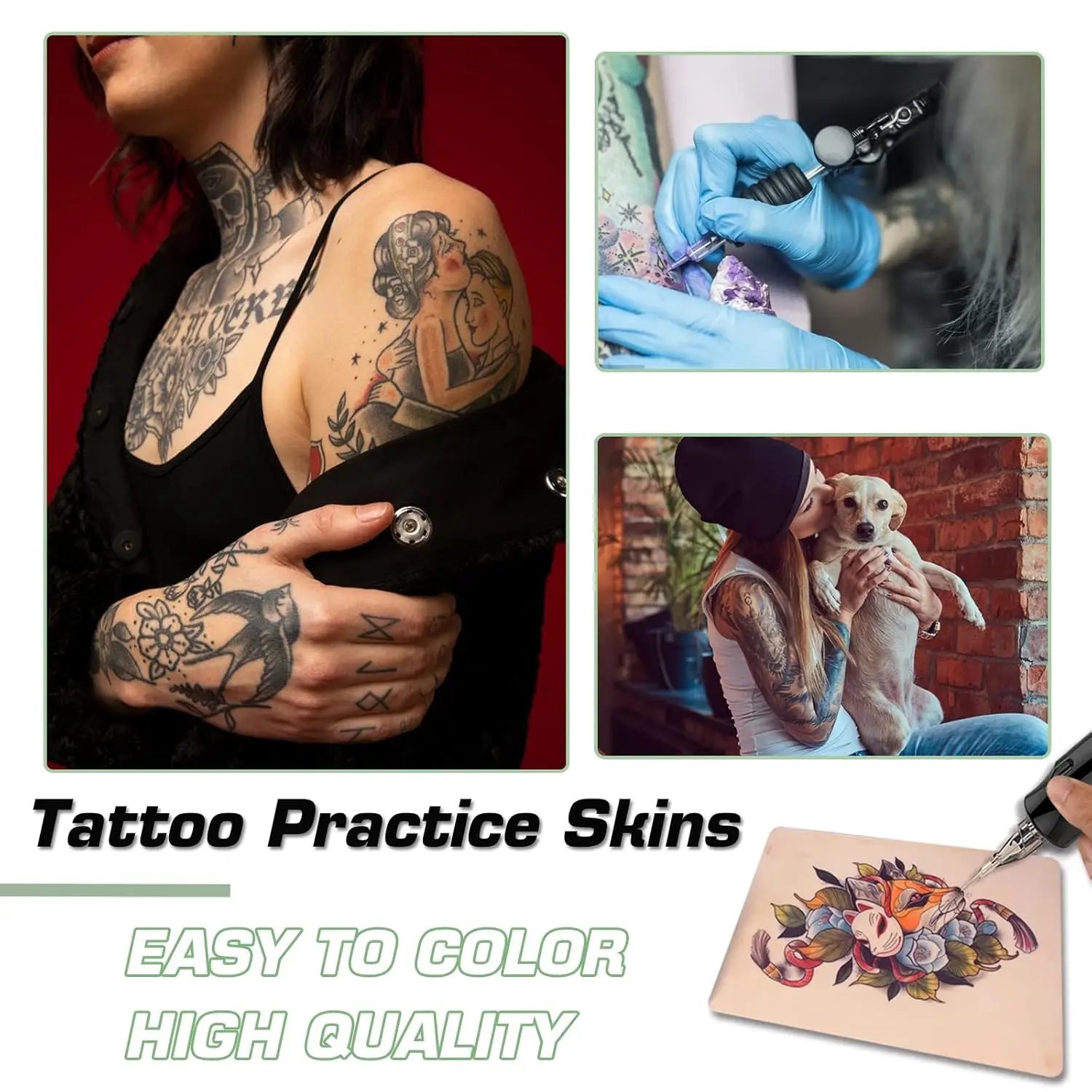 1/3/5/8/10/15pcs Tattoo Practice Skin 3MM Silicone Double-Sided for Permanent Makeup Training Tattoo Accessory