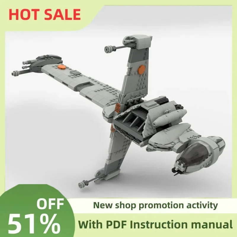 New 896Pcs Famous Star Battle Movie Moc A/sf-01 B Wing Fighter Model Diy Creative Ideas Child Toys Birthday Gift Custom Puzzle