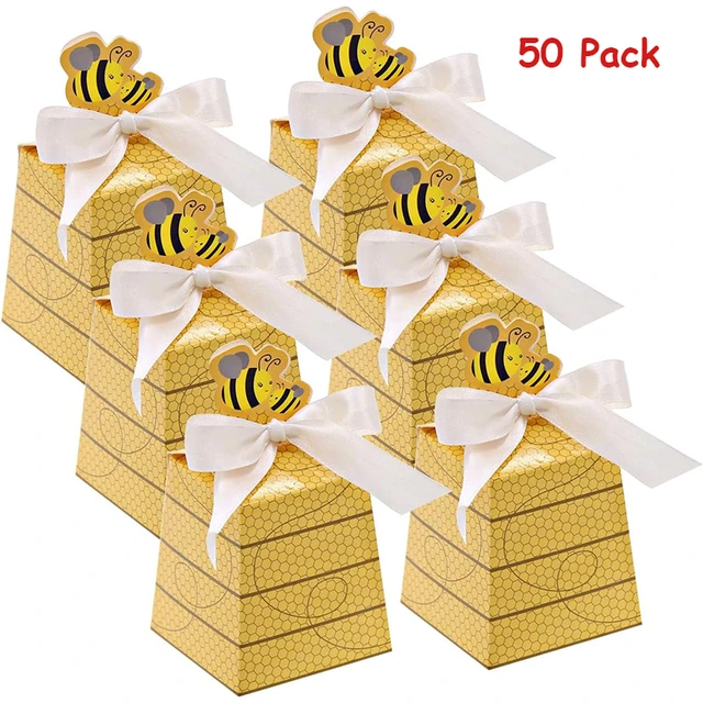 50Pcs Cartoon Bee Candy Favors Boxes Paper Beehive Treat Boxes For Bumble  Bee Themed Party Supplies Birthday Baby Shower Decor - AliExpress