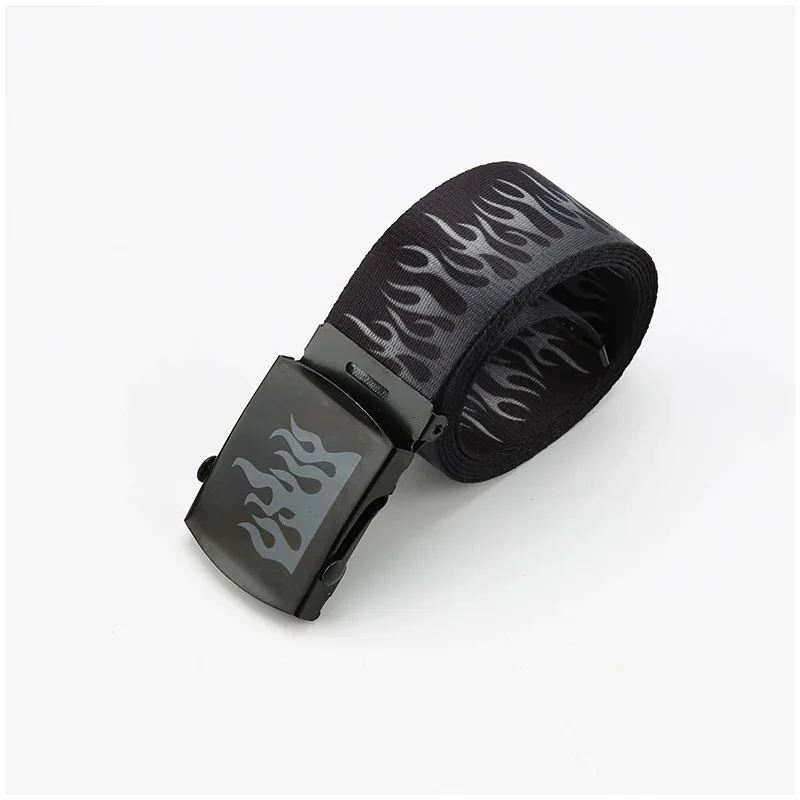 Hip Hop StreetFashion männer Leinwand Gürtel Männlichen Personalisierte Casual Flamme Gürtel Designer Gürtel Für Frauen Cowboy Strap Punk Bund – Detail 10