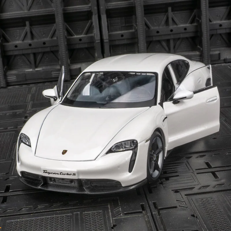 

Christmas Hottoy Miniature Taycan Electric Sports Car Metal Vehicle Collectible Birthday Gifts Boys 1:24 Diecast Alloy Model Car