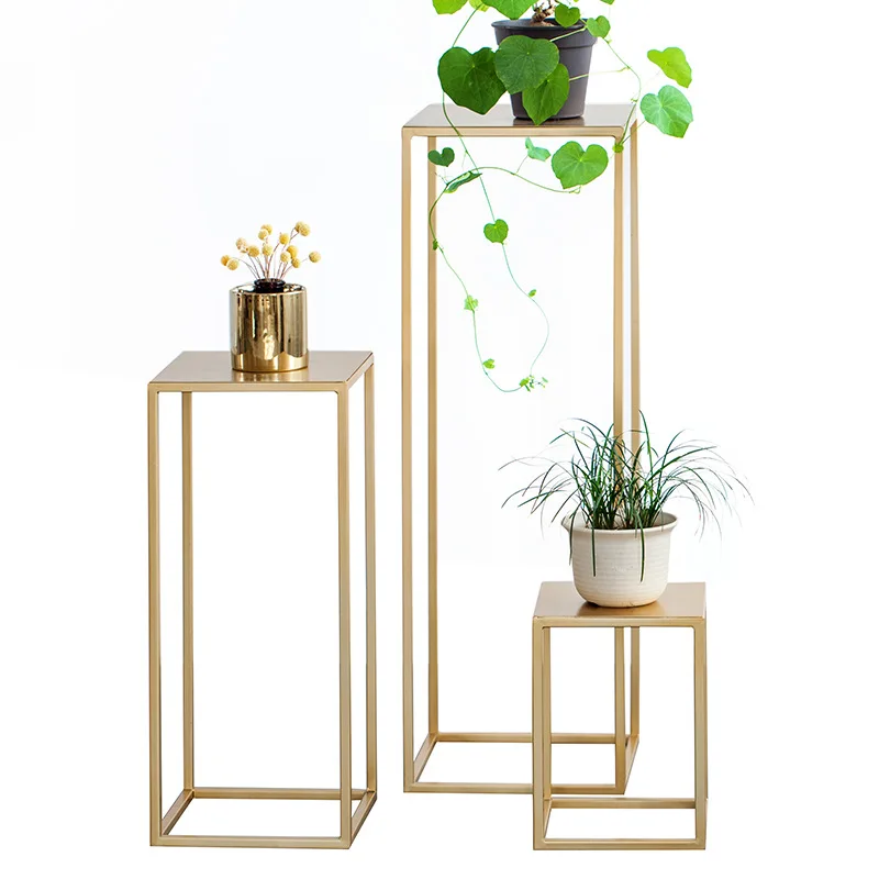 Creative Nordic Iron Flower Rack Indoor Green Plant Flower Pot Rack Living Room Shelf Balcony Simple Floor Style Table
