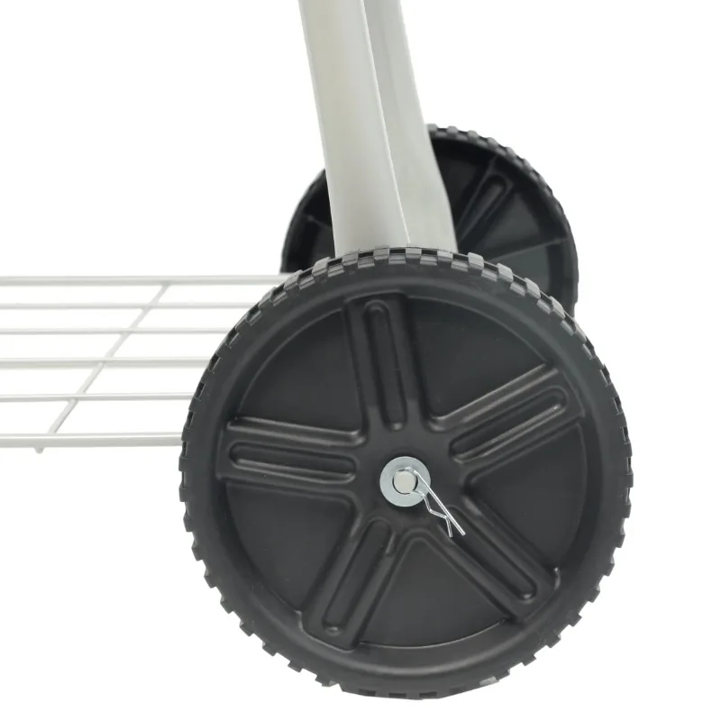 17.5" Square Steel Charcoal Grill on Wheels 6