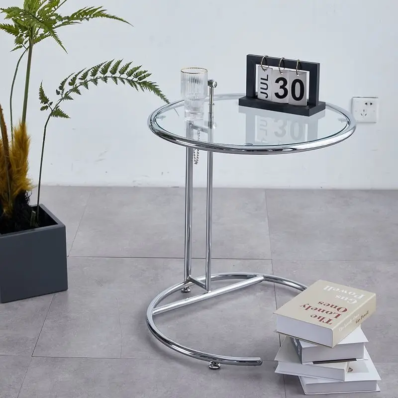 50/60/70 Movable Lifting Coffee Table Sofa Corner Simple Modern Bedroom Tempered Glass Table INS Style Coffee Transparent