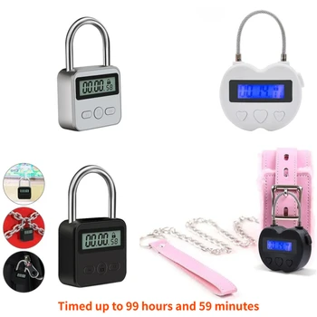 Multi-function Waterproof Smart Time Lock LCD Display Travel Electronic Timer USB Charging Temporary Timer Padlock 1