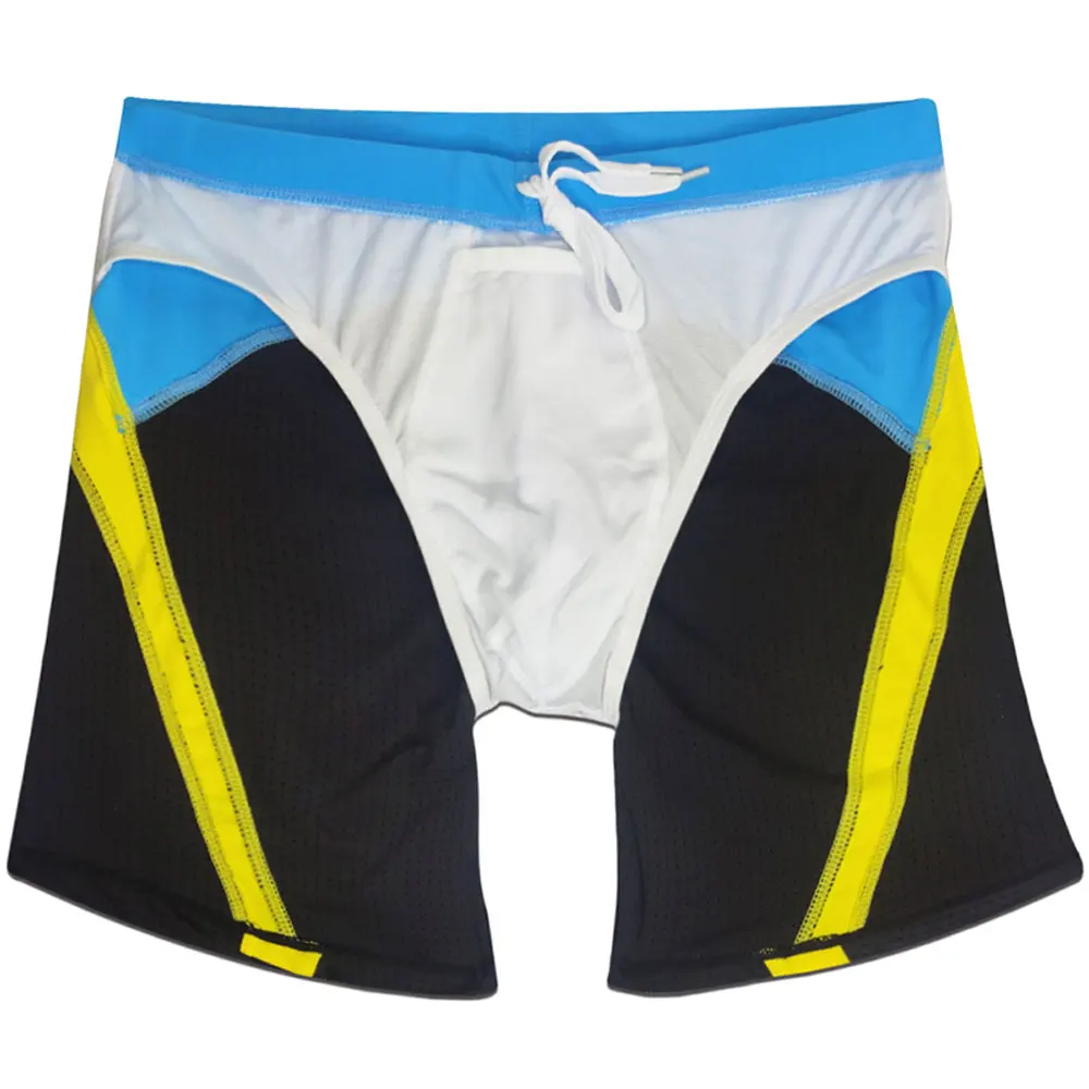 Men's Swim Short Boxers Sexy Swimming Mesh GYM Running Sport Beach Pants Swimsuit Swimwear Sexy Male Bathing Suilt Surfing