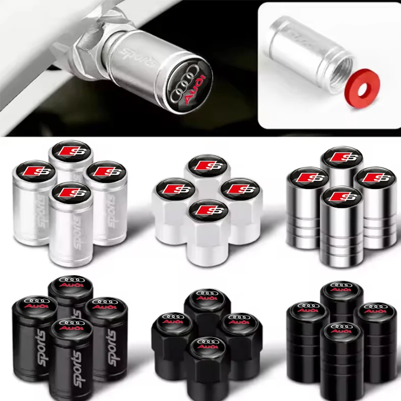 Elegant Metal Car Tire Valve Stem Caps - Set of 4