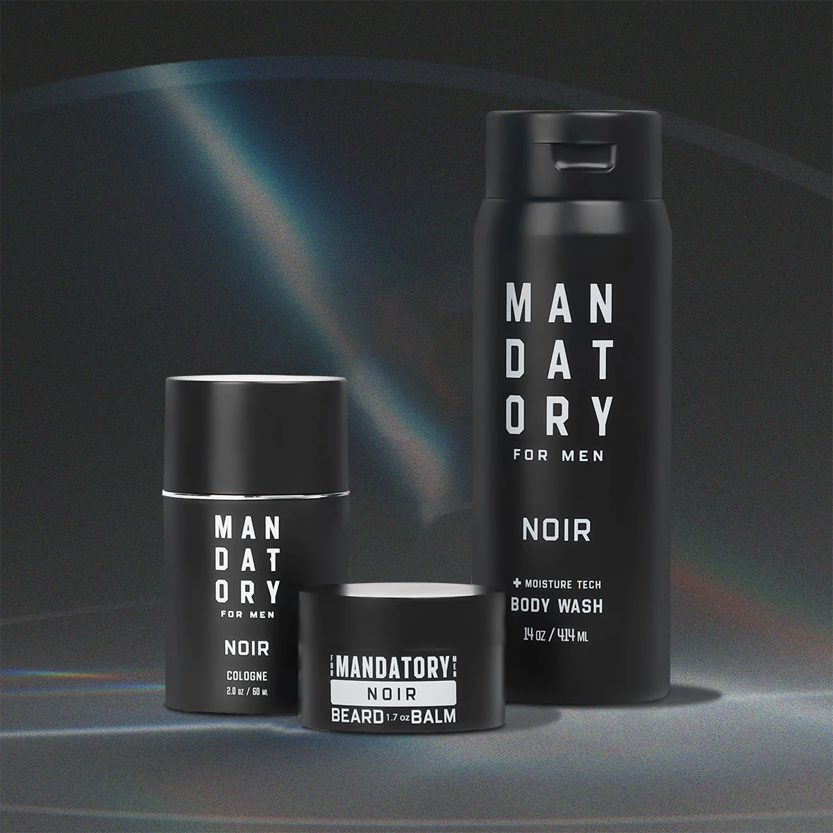 MANDATORY Men's Fragrance Set Gifts 2.0 Oz Eau de Toillete Cologne Spray Body Wash 14 Oz Shower Gel 1.7 Beard Balm 3pcs Gift