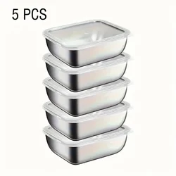 Premium 5 - Piece Stainless Steel Stackable Food Storage Set (5Pcs)
