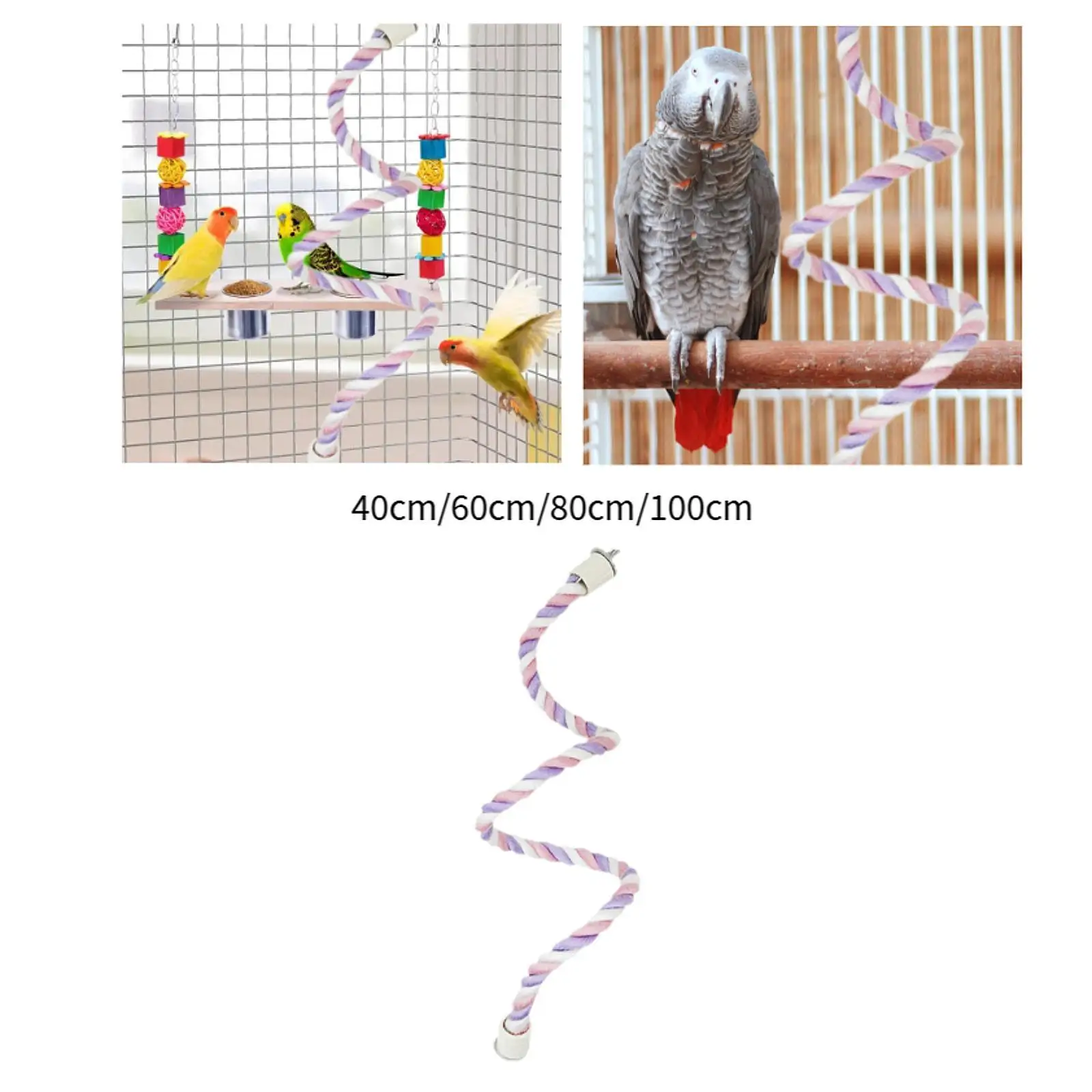 Rope Perch for Bird Cages Spiral Rope Perch Ladders Climbing Cage Stand Pole Rope Perch for Bird Cages Spiral Rope Perch Ladders Climbing Cage Stand Pole