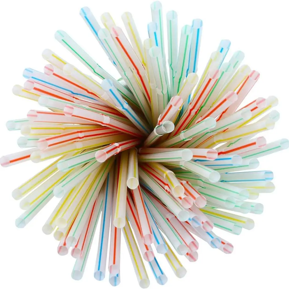 Plastic straws 100Pcs Colorful Disposable Plastic Curved Drinking Straws Reusable Straw 21cm Wedding Party Bar Drink Accessories Birthday