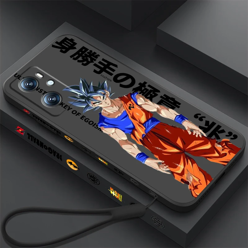 D-Dragon Vegeta Iv Goku Liquid Left Rope Per Oppo Find X6 X5 X3 A98 A96 A94 A93 A77 A76 A74 A72 A57 A53 A16 5G Back Phone Case