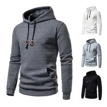 

Men's Casual Pullover Hoodies Long Sleeve Loose Hooded Sweatshirts Solid Color Size S-2XL