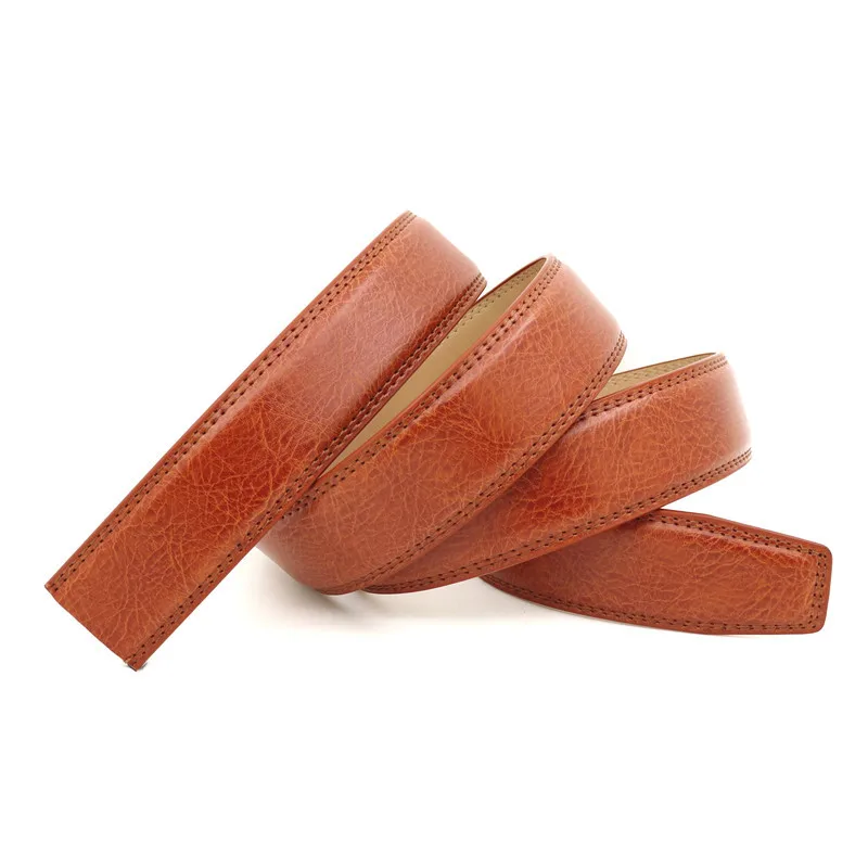 Men's Automatic Buckle Belts No Buckle Belt Genuine Strap Jeans 3.5cm Belts for Men
