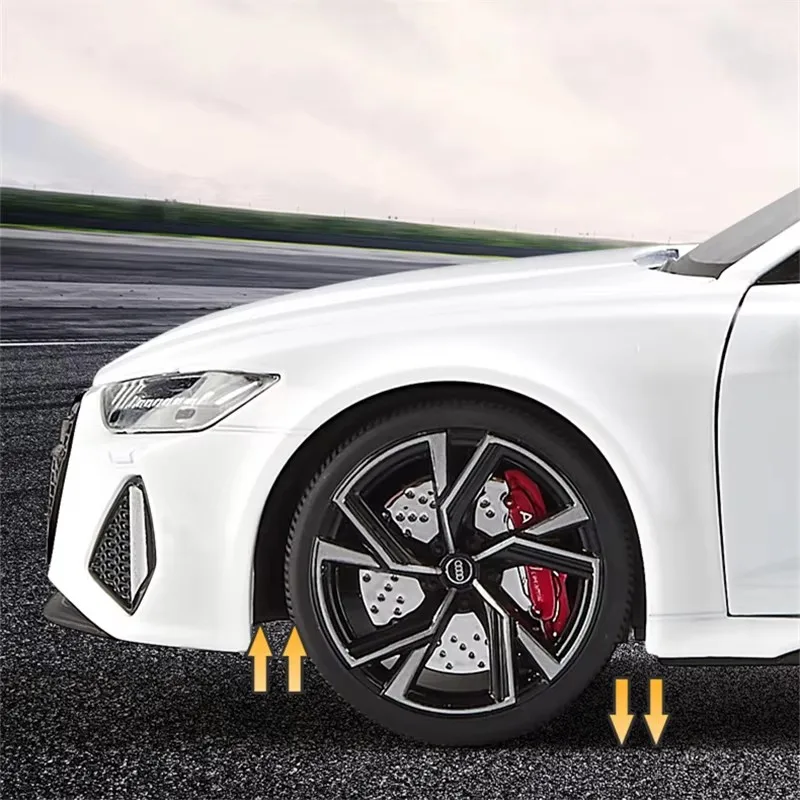 1/18 아우디 RS6 아반트 스테이션 왜건 합금 자동차 모델, 다이캐스트 금속 럭셔리카 로고 차량 모델, 사운드 라이트 시뮬레이션, 어린이 장난감 선물