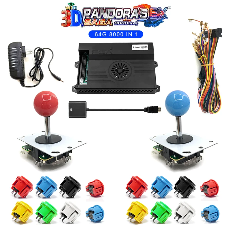 SQ ARCADE 3D WIFI Pandoras Saga Box EX2 8000 in 1 DIY Kit Copy Sanwa Joystick and Buttons Game Console Arcade Cabinet Machine Ba