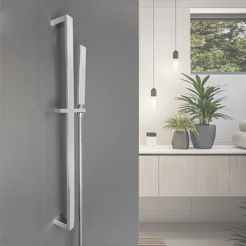 Barra de ducha ajustable, barra de elevación extensible, montaje en pared,  columna Horizontal, negro, blanco, cromo, baño, tobogán - AliExpress