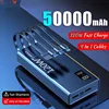 120W 50000mAh High Capacity Power Bank 4 in 1 Cables Fast Charging Powerbank Portable Battery Charger For iPhone Samsung Xiaomi 1