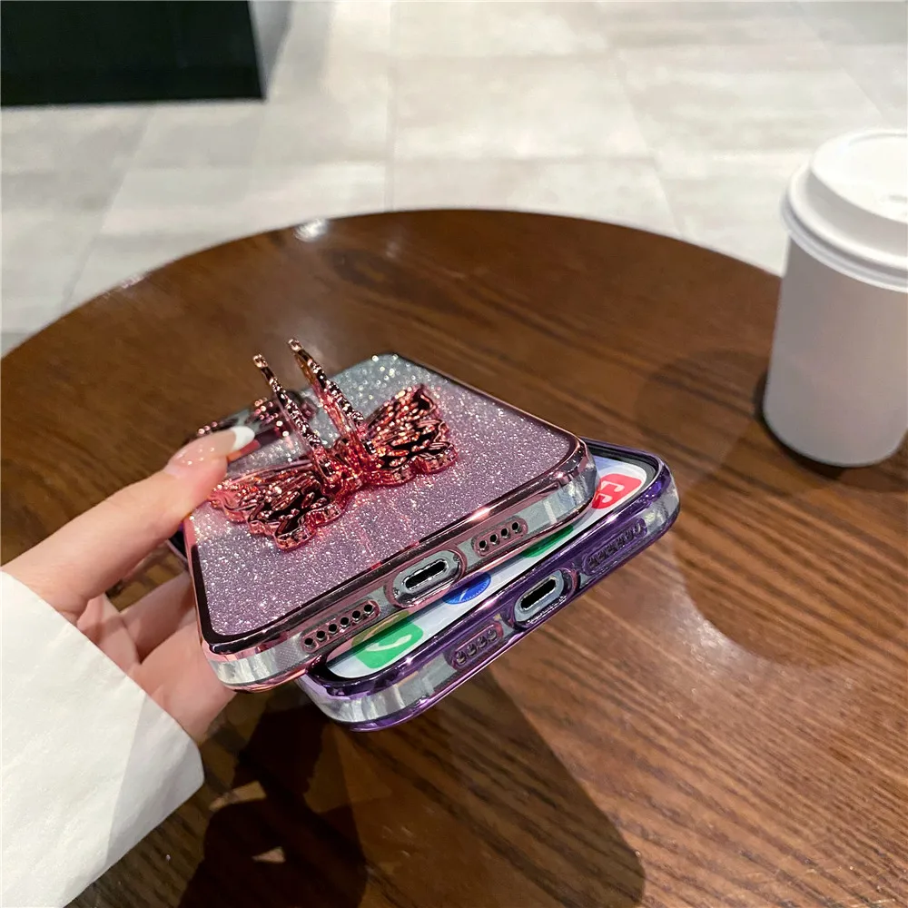 Butterfly Bracket Stand Phone Case – Soft Cover Edition