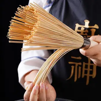 Natural Bamboo Pot Brush Long Handle Wok Cleaning Brush Dish Brush Dish Scrubber Cleaning Tool Pot Pan Cleaner Home Restaurant