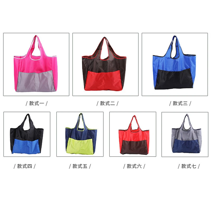 Big Folding Shopping Bag Large Capacity Portable Reusable Waterproof Grocery Shoulder Handbags for Travel shopping bag grocery bags tote bags