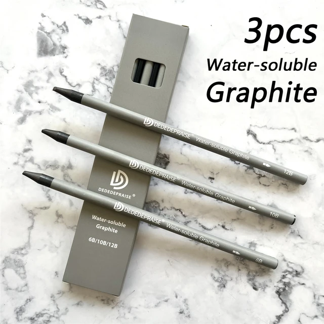 6B/10B/12B Woodless Water-soluble Graphite Stick Pencil Bold Black Charcoal Art Student Sketch Painting Graphite Pen Art Supplie 1
