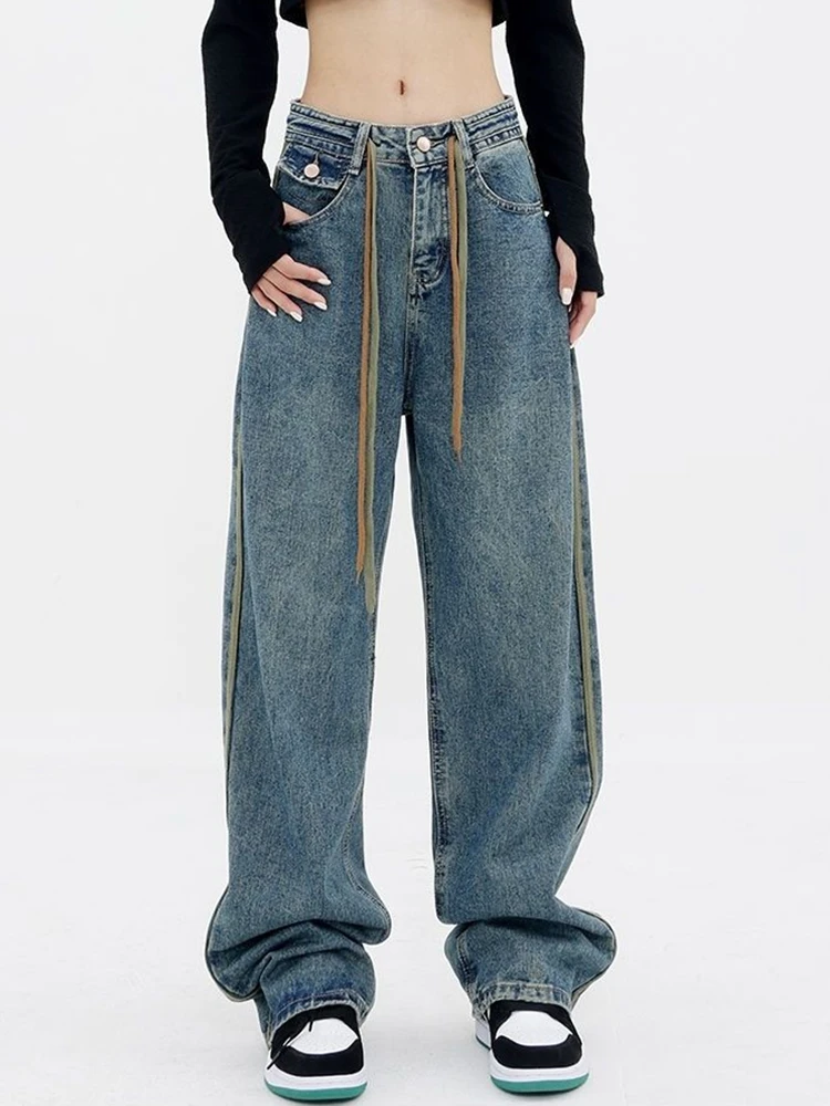 

Streetwear Jeans Woman High Waist Y2k Straight Baggy Pants Korean Fashion Women's Jeans Boyfriend Style Trend Denim Trousers