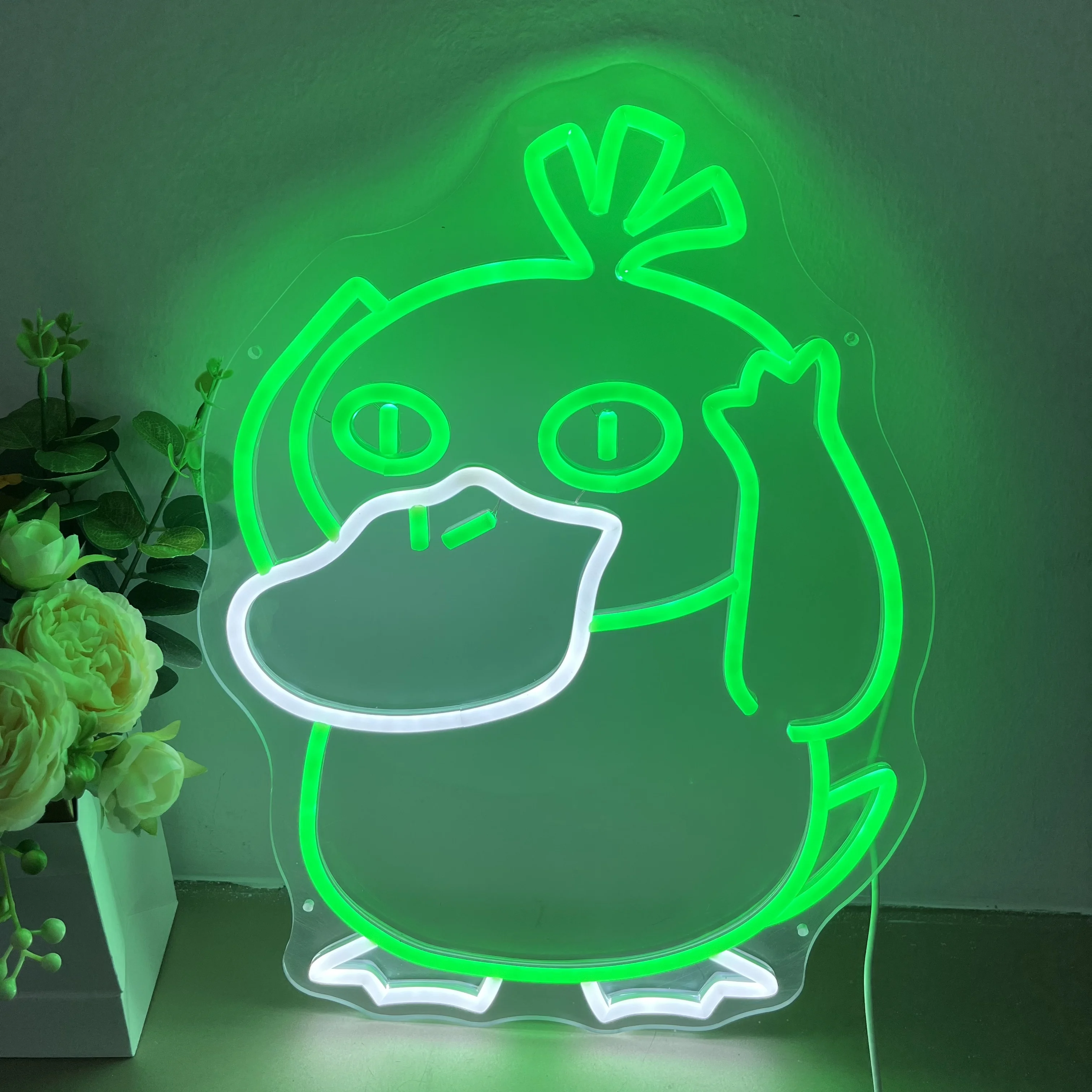 Panneau néon de canard de dessin animé, panneau Led personnalisé, décor  mural de salle de jeux, panneau Led, meilleurs cadeaux de noël