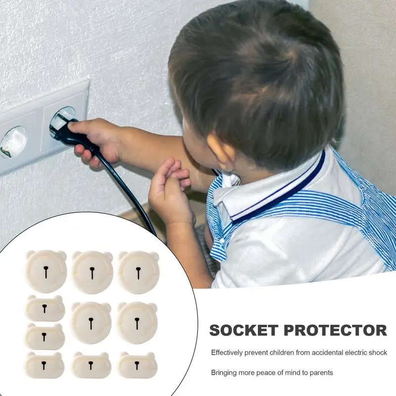 Child Safety Electrical Outlet Covers 10PCS Electric Shock Guard Heat Resistant Electric Shock Guard Kids Proofing Socket