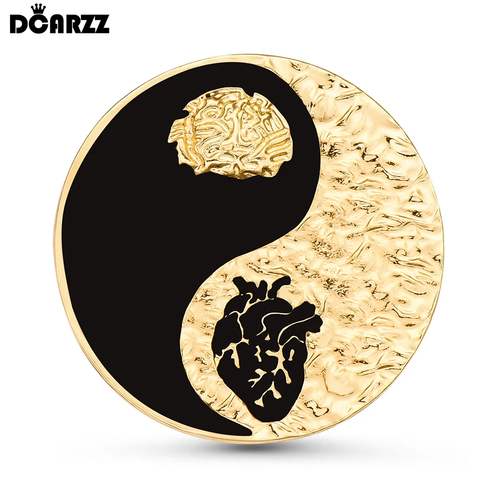 DCARZZ новинка, Тай Чи иньян, сердце, мозг, медицинская булавка, кардиология, неврология, фотозначок, коллекция ювелирных изделий для врача, медсестры