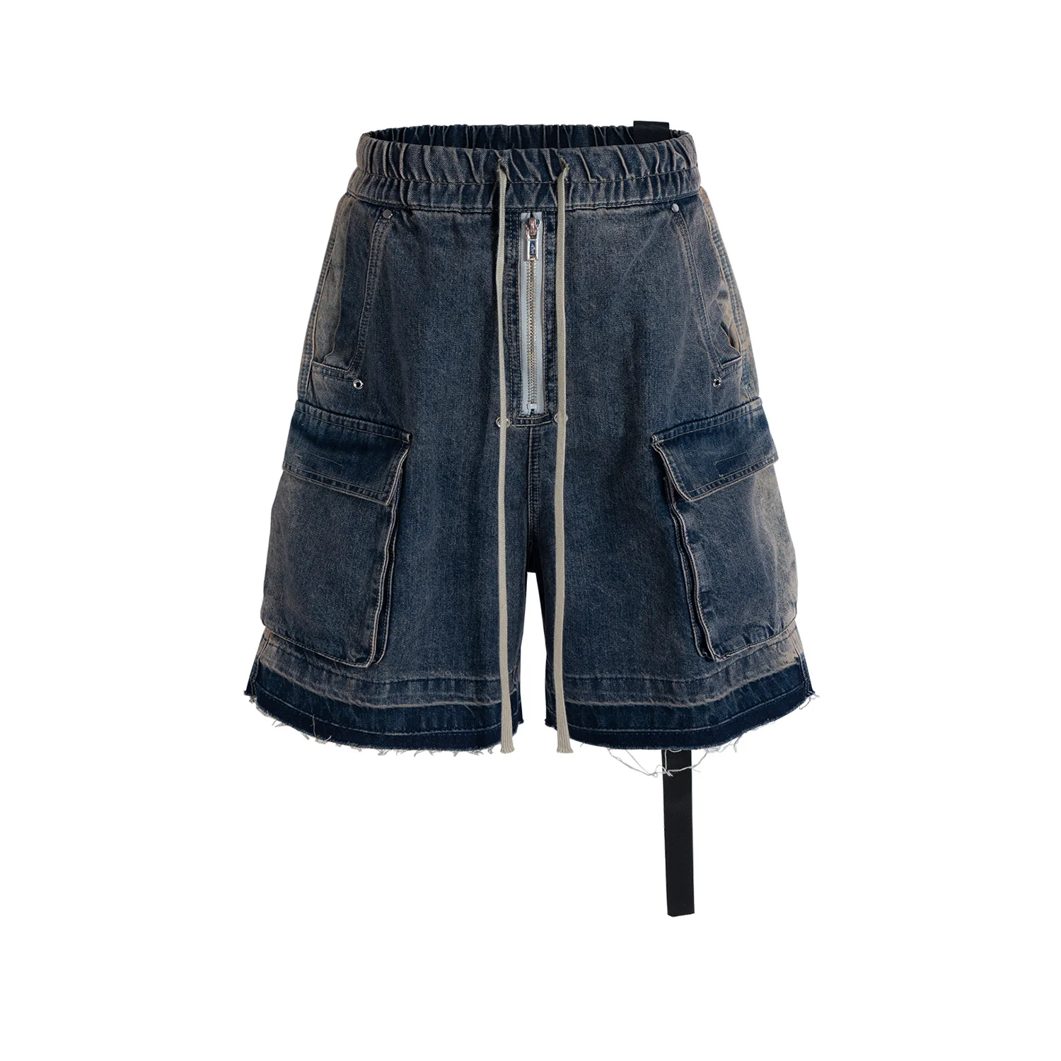 UMI MAO R0 Style Shorts High Street Patchwork Cat Whisker Workwear Pants Trendy Multi Pocket Denim Trousers Men's Women's