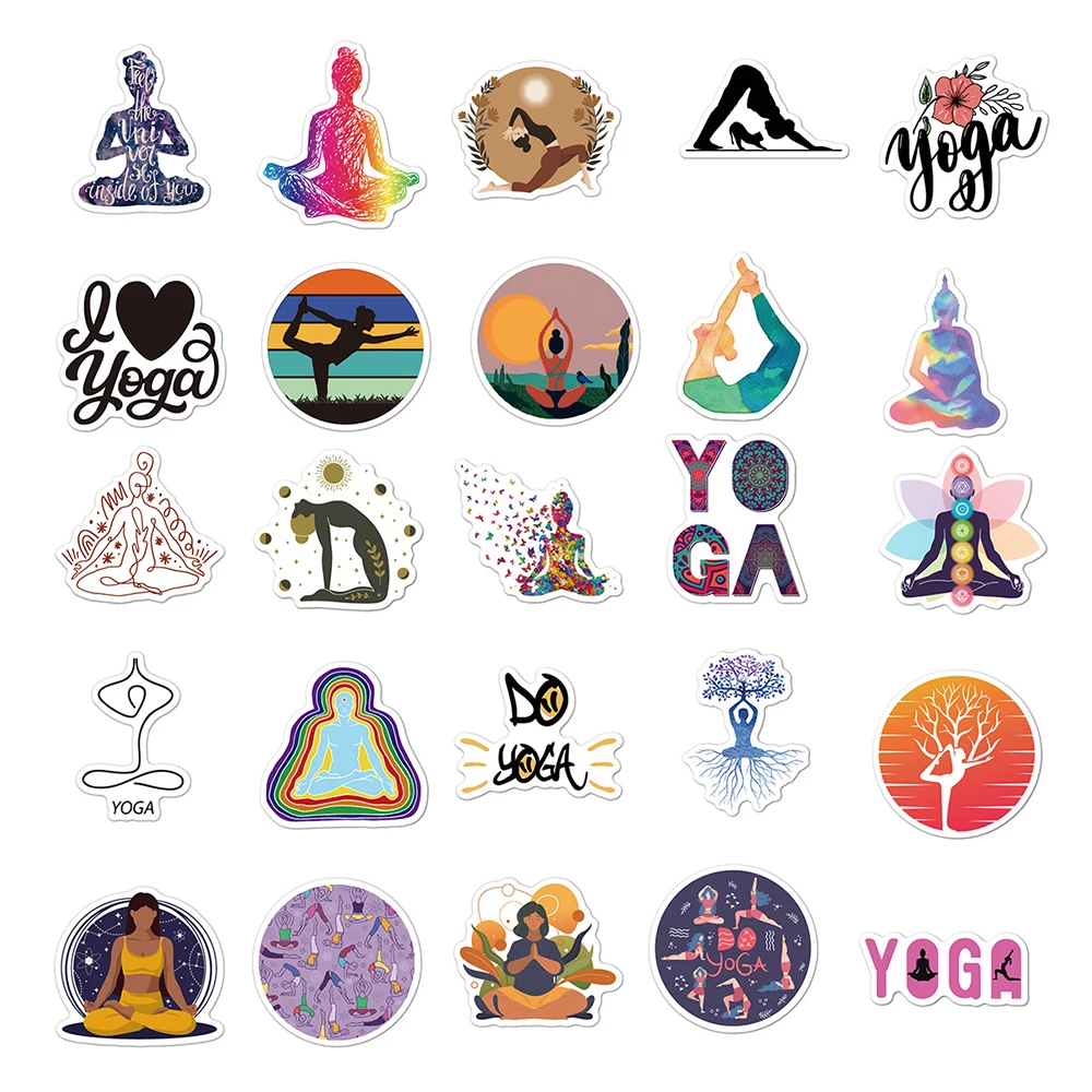 Graffiti Stickers Decorative Stickers 10/30/50pcs Vintage Yoga Mandala Flowers Graffiti Stickers
