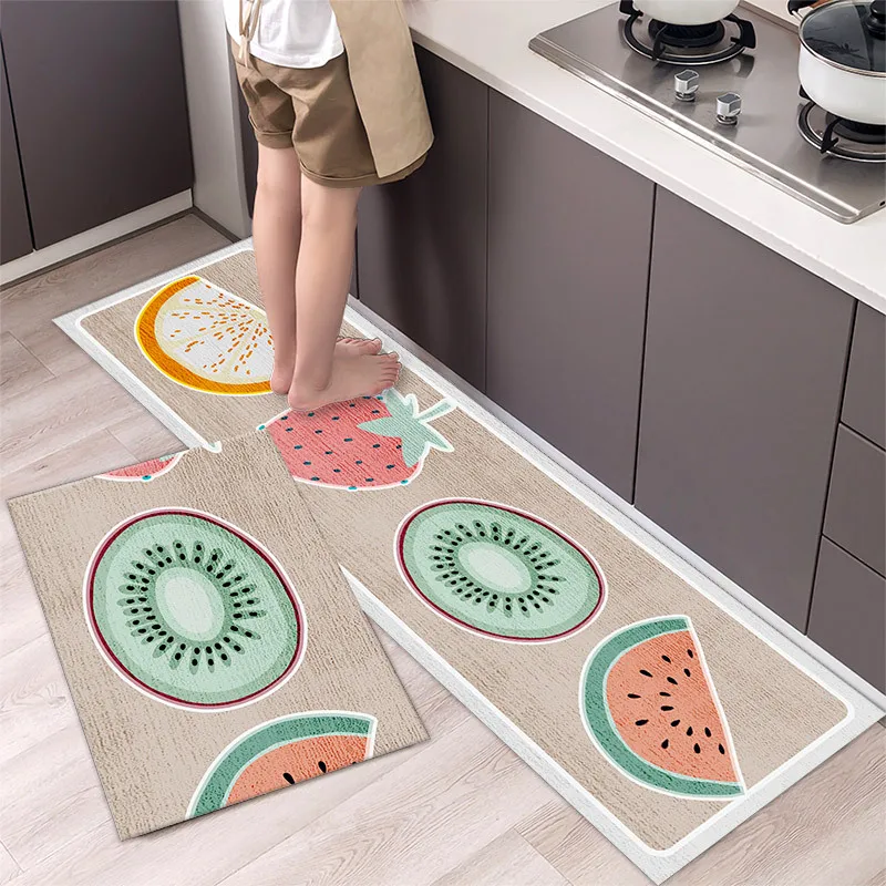thumbnail image 1 of Alfombra de cocina con diseño artístico de PLANTA, para entrada, sala de estar, dormitorio, suelo, pasillo, balcón, alfombra antideslizante, 1 of 5