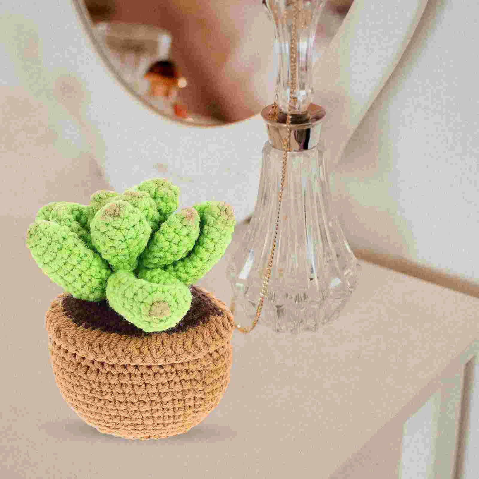 

Crochet Potted Succulent DIY Handcraft Gift Crochet Succulent Desk Home Crochet Plant Decoration