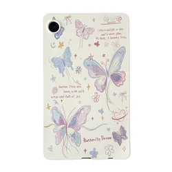 Vibrant Cartoon Printed Soft TPU Shockproof Protective Tablet Case - Tab A11 Plus 11 (Purple Butterfly)