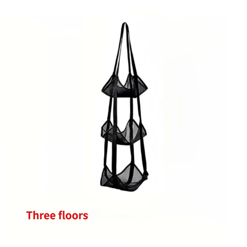 Collapsible Multi-Layer Sports Ball Organizer, Home Ball Storage Solution, Over-the-Door Hanging Basket