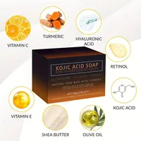 100g de savon à l'acide kojique avec vitamine C, curcuma, rétinol, beurre de karité, vitamine E, acide kojique pour nettoyer et nourrir les peaux 4