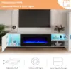 Floating Fireplace TV Stand Wall Mounted 40 "electric Fireplace Modern LED Lights Media Console Can Play 90" TV White 5